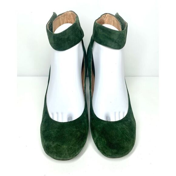 Jeffrey Campbell Aurora Green Suede Pumps Ankle Strap Block Heel Women 9.5 Rare - Picture 7 of 13